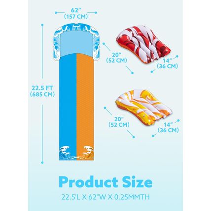 JOYIN 22.5Ft Water Slides and 2 Bodyboards, Lawn Water Slide Summer Slip Watersl