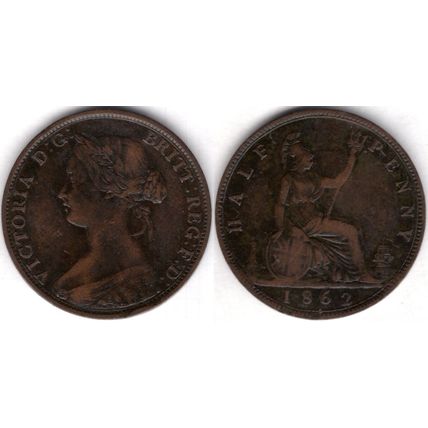 Great Britain. Victoria. Halfpenny 1862. dy21971