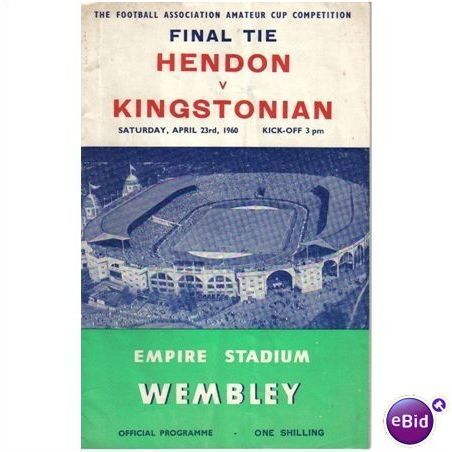 Hendon v Kingstonian 23/04/1960 FA Amateur Cup Final Football Programme Sale