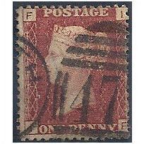 1858 SG43 1d Red Plate 164 Good/Fine Used "IF".