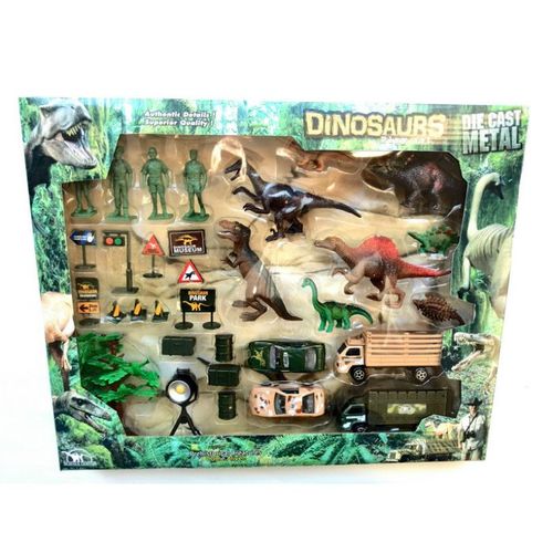 DIE CAST - DINOSAURS & VEHICLES PLAYSET