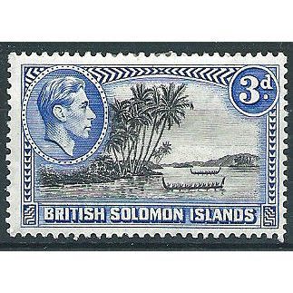 Solomon Islands 1939 SG65 3d Black & Ultramarine Mounted Mint .. ..