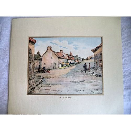 Vintage Paul Caron print Cote a Cotton Quebec Canada art Lithograph painting