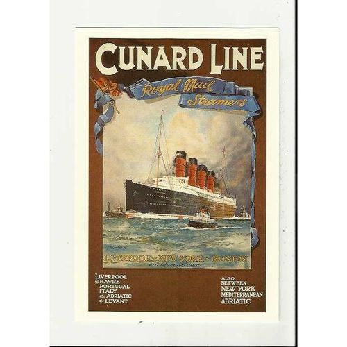 A Marine Art Postcard 7-137/130 CUNARD LINE Lusitania