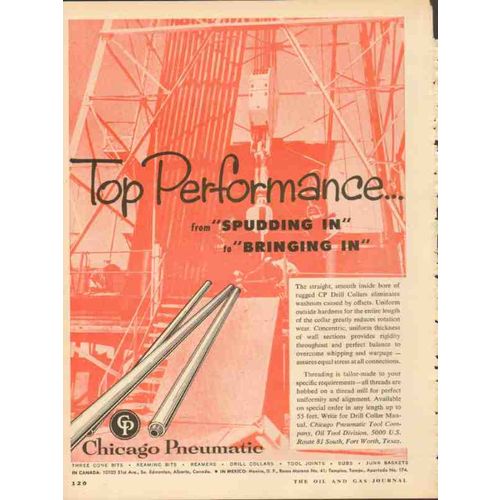 chicago pneumatic tool company 1953 top performance vintage ad