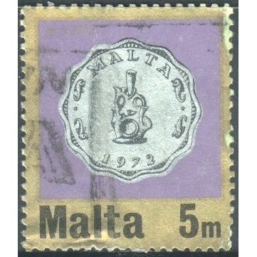 Malta 1972 - SG469 - 5m multi - Earthen Lampstand - used