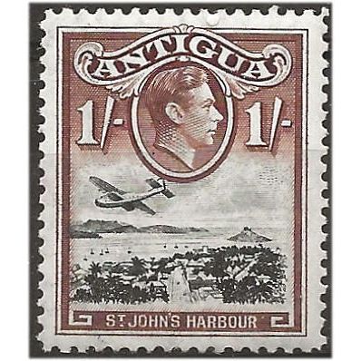 Antigua 1938 SG105 1/- Black & Brown Mounted Mint . .. .