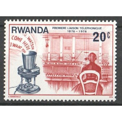 RWANDA 1976 - Telephone - Switchboard - Invention - Technology - Telecoms - MNH