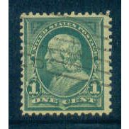 Used 279 1c Benjamin Franklin Just Clears M04407