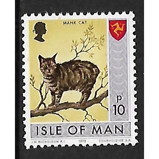 ISLE OF MAN 1973 10p MANX CAT SG 28 M MINT