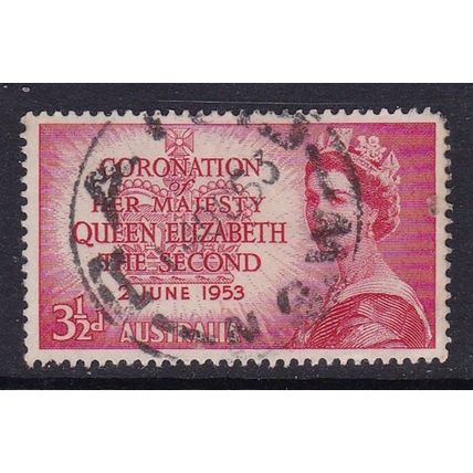 AUSTRALIA 1953 CORONATION 3½d VALUE USED SG264