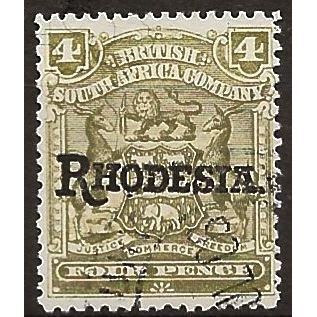 Rhodesia 1909 SG105 4d Olive Fine Used . .. .