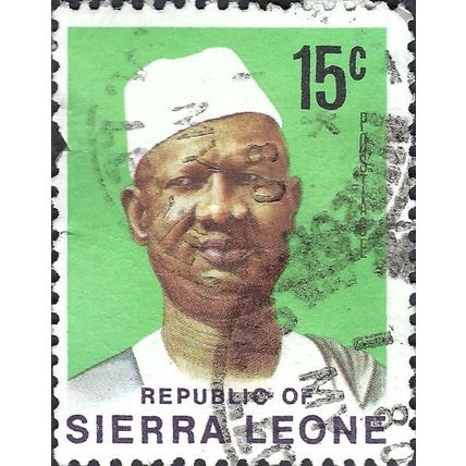 SIERRA LEONE, President Siaka Stevens, green 1972, 15c