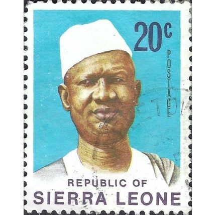 SIERRA LEONE, President Siaka Stevens, blue 1972, 20c