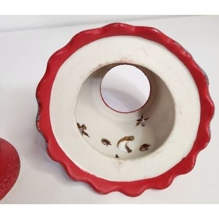 Vintage Ceramic Christmas Santa Fairy Light Tea Candles 5 3/4"