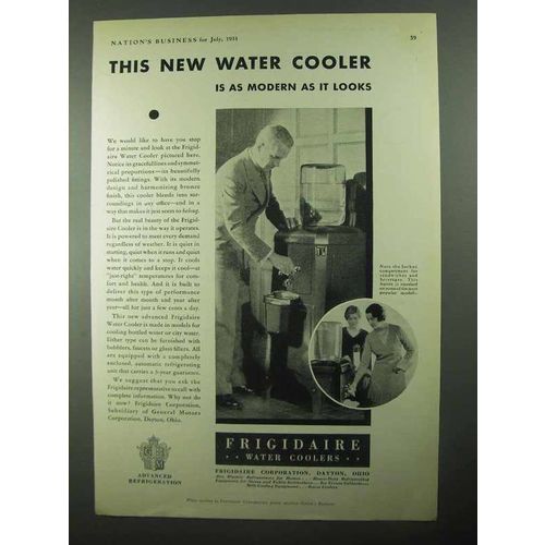 1931 Frigidaire Water Cooler Ad - Modern as it Looks