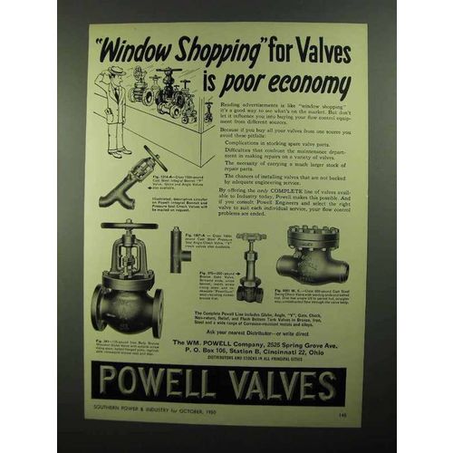 1950 Powell Valves Ad - 1314-A, 241, 1367-A, 375