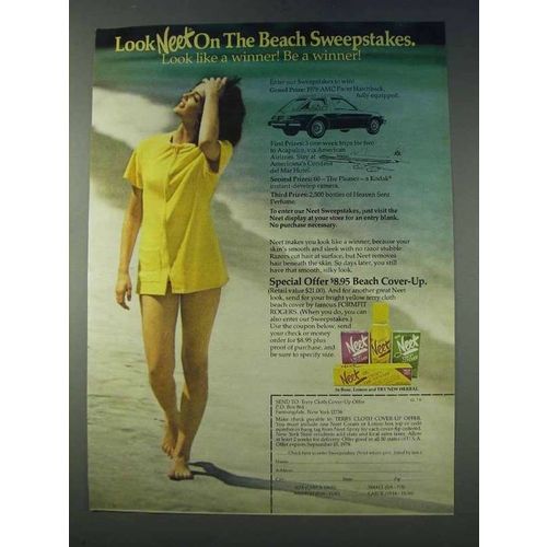 1978 Neet Hair Remover Ad - On The Beach Sweepstakes