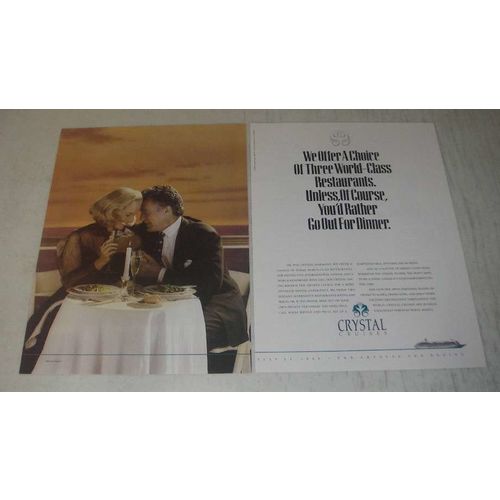 1989 Crystal Cruises Ad - We offer a choice of three world-class restaurants.