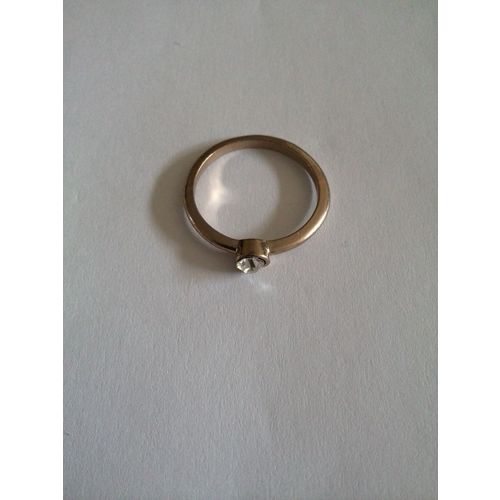 New Womens Gold Colour Single Stone Ring - 19mm (Large)