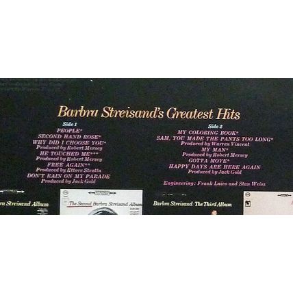 2 BARBRA STREISAND VINYL LPs - GREATEST HITS & GREATEST HITS VOLUME 2