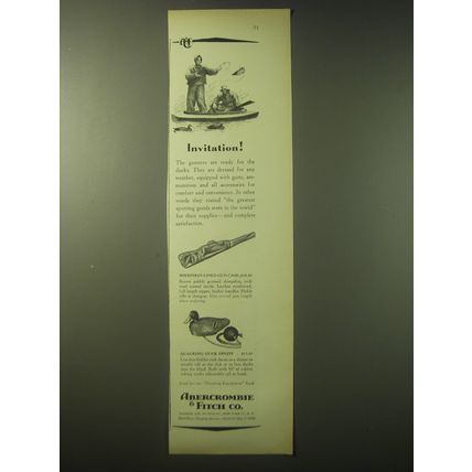 1948 Abercrombie & Fitch Ad - Gun Case and Quacking Duck Decoy