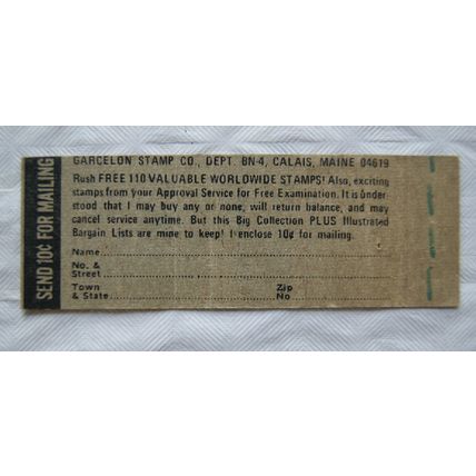 vintage Matchbook cover Garcelon Stamp Co 110 Stamps offer