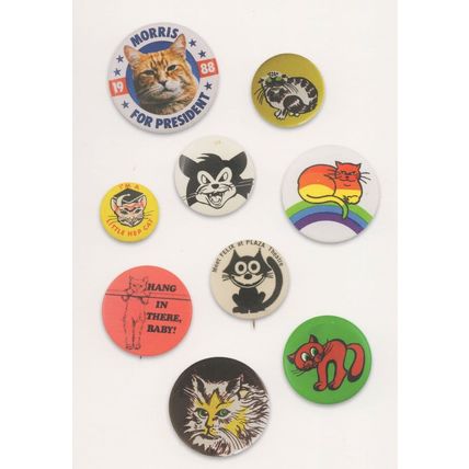 Soviet Estonian Rare Breed Cat Rare Comic Old Badge Button Postcard