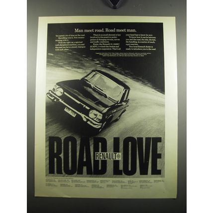 1971 Renault 10 Car Ad - Man meet road. Road meet man