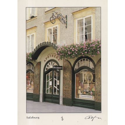 Salzburg Austria Apotheke Pharmacy Chemist Austria Postcard