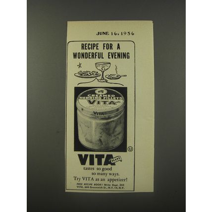 1956 Vita Creamed Herring Fillets Ad - Recipe for a Wonderful evening
