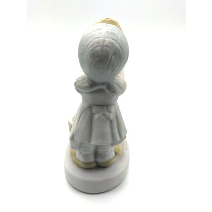 Vintage Bisque Girl Holding Duck Figurine - Adorable! Fast Ship!