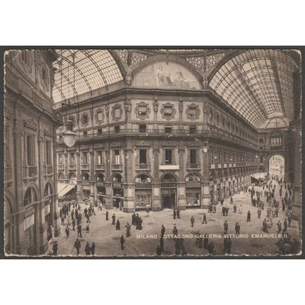 Ottagono Galleria Vittorio Emanuele II, Milano, c.1930s - Saemec Cartolina