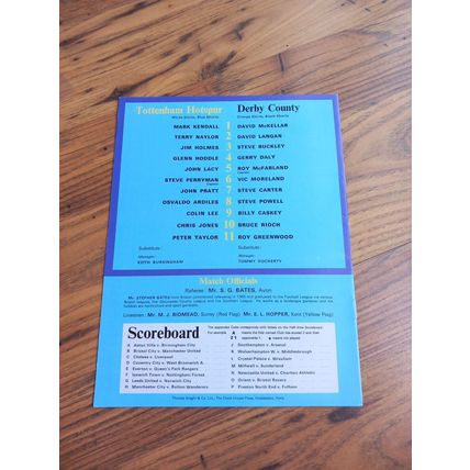 1978/79 Tottenham / Spurs vs Derby County - Division 1 Programme & Ticket