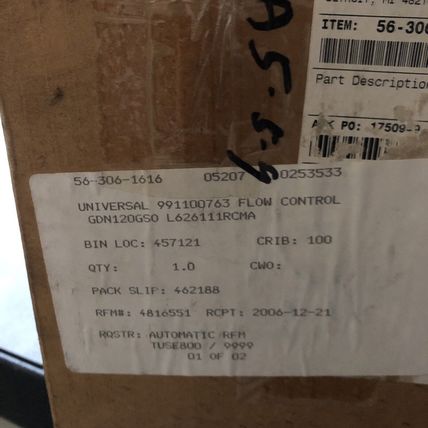 NEW UFM UNIVERSAL FLOW METER gdn-1-20-g-s-0-l26, gdn-1-20-g-s-o-l26,AA