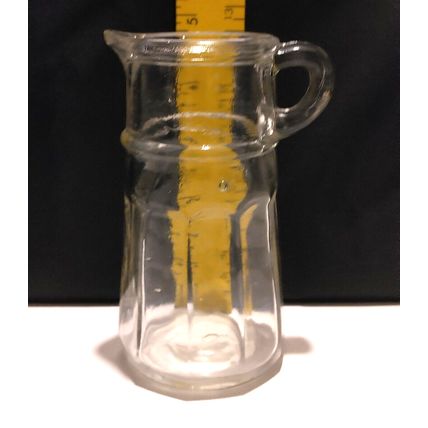 Vintage Clear Glass Cream or Milk Pouring Pitcher Cup 5 Inch Cut Glass