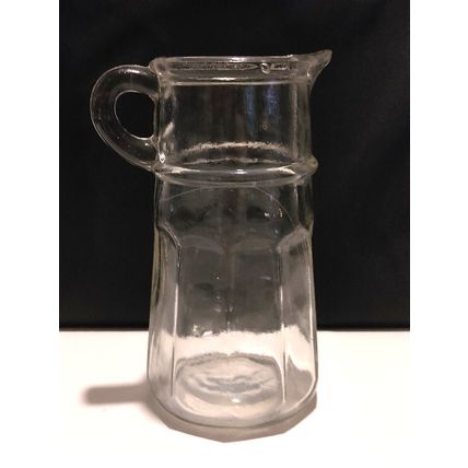Vintage Clear Glass Cream or Milk Pouring Pitcher Cup 5 Inch Cut Glass