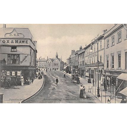 Buttermarket & Moyses Hall, Bury St Edmunds : Valentine's postcard viw pu