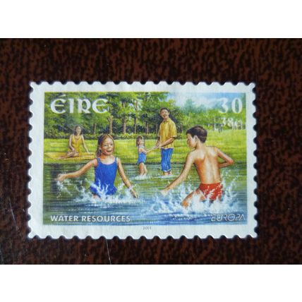 Ireland 2001 Europa Water Resources 30p fine used stamp SG1422 Children River