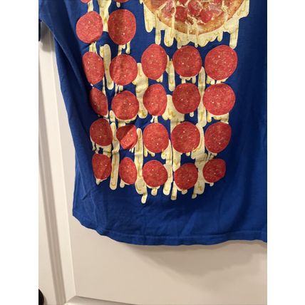 IsaacMorris Boys Short Sleeve T-Shirt Pizza Theme Size M Blue