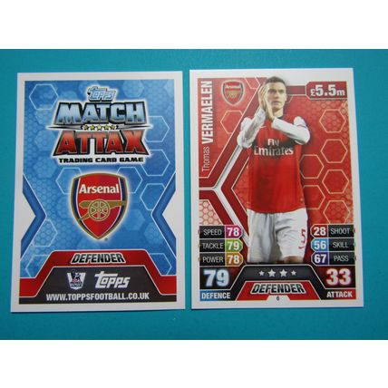 6. Thomas Vermaelen - Arsenal - Match Attax 2013/14 Football Card EF1