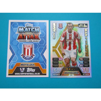 404. Charlie Adam - MOTM - Stoke City - Match Attax 2013/14 Football Card EF1