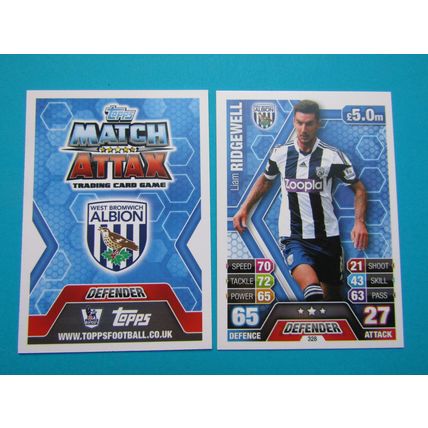 328. Liam Ridgwell - West Brom - Match Attax 2013/14 Football Card EF1