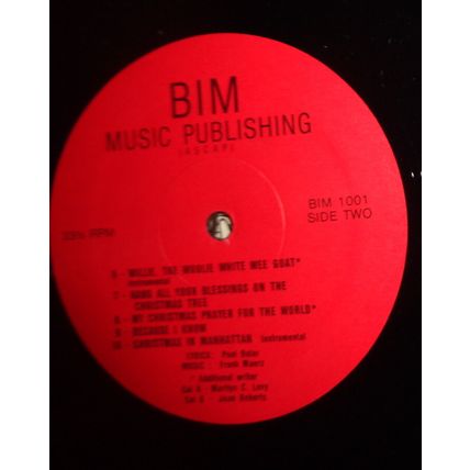 Original Christmas Songs LP - Paul Buiar (lyrics); Frank Maerz (music). BIM Musi