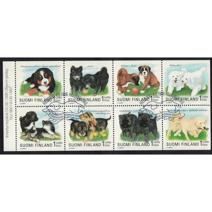 Finland World Dog Show Helsinki Block of 8v 1998 MNH SG#1521-1528