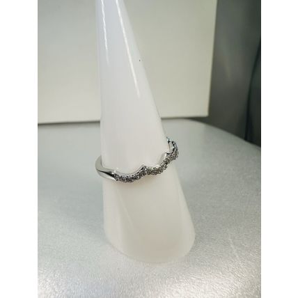 Ring Bomb Party Sz8 RBP Colorless Gem Cluster Rhodium Pl Jewelry Missing A Gem