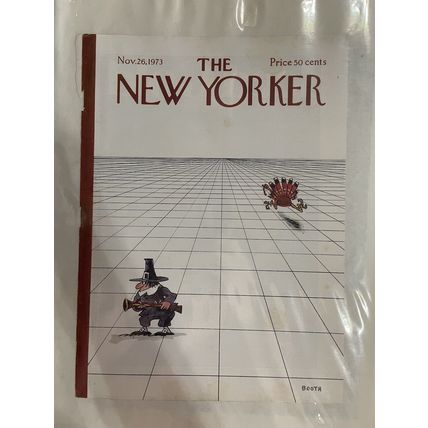 VTG The New Yorker Magazine Cover Only - Nov 26 1973 - Booth - Thanksgiving