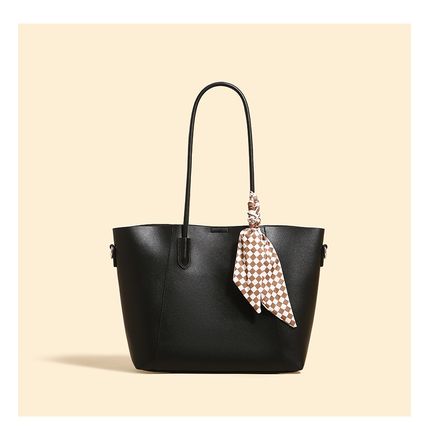 Tote Bags for Women Medium Top Handle Handbags with Scarf Black