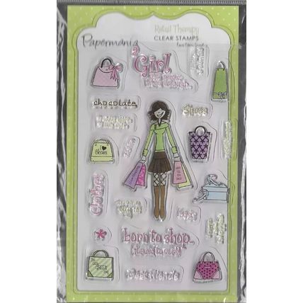 Papermania. Queen of Shopping Stamp Set. Stamping Cardmaking Scrapbooking Crafts
