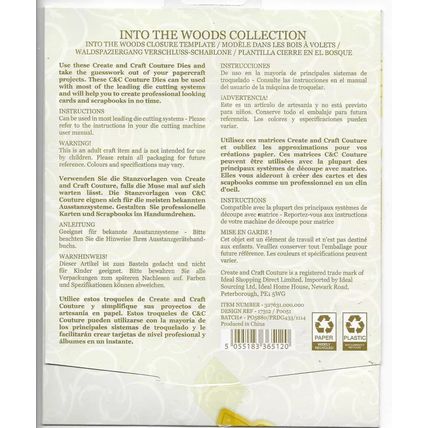 Couture. Into The Woods Collection - Closure Template 17312 Die Set. Die Cutting